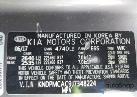 2018 Kia Sportage Lx z USA, uszkodzony, nr VIN KNDPMCAC9J7348224